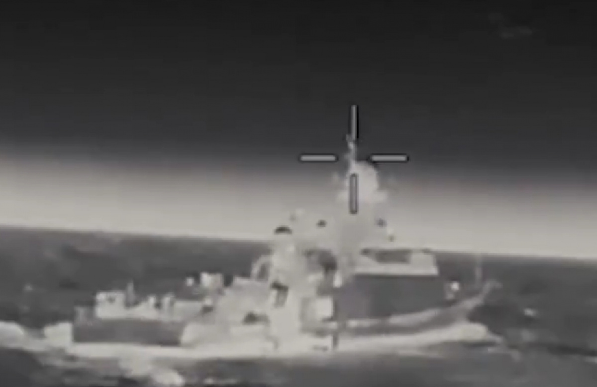 Удар безпілотників по ракетному корвету проєкту 21631 Буян-М.