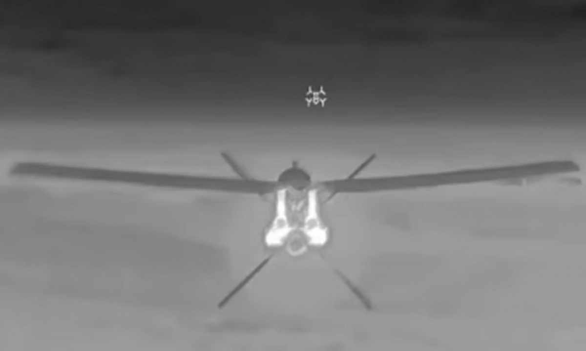 Безпілотник Shahed-107 в об’єктиві зенітного FPV-дрона «Маґури».