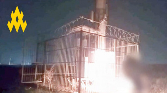 Уничтожение вышки связи в Курске. Фото: «АТЕШ»