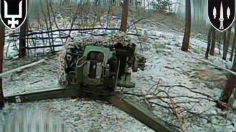 Российская артиллерия на Лиманском направлении. Фото: кадр из видео