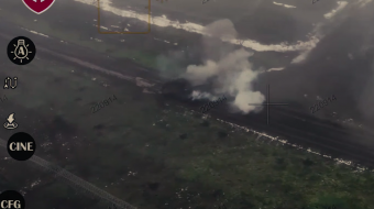 Удар по российскому танку на Покровском направлении. Фото: кадр из видео