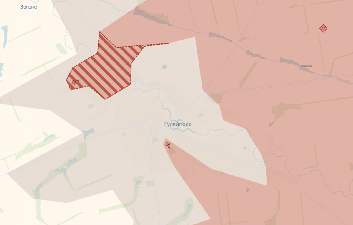 Просування російських військ у Гуляйполі. Фото: карта DeepState