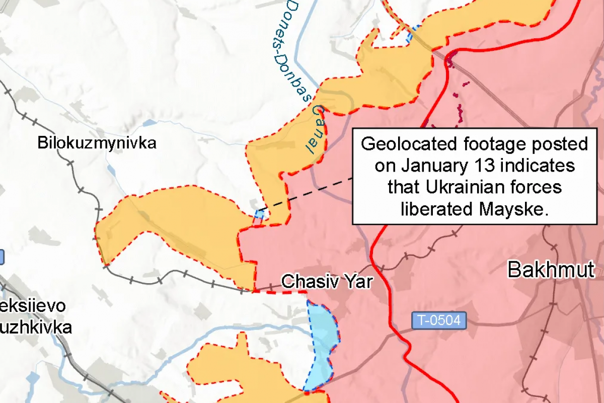 Ситуація поблизу Часового Яру. Фото: карта ISW