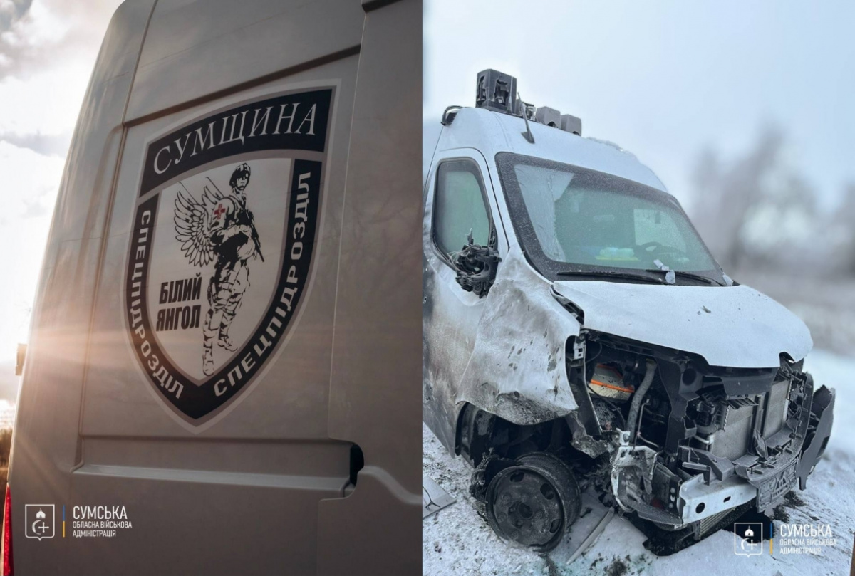 Росіяни атакували евакуаційний автомобіль групи «Білий янгол» у Сумській області
