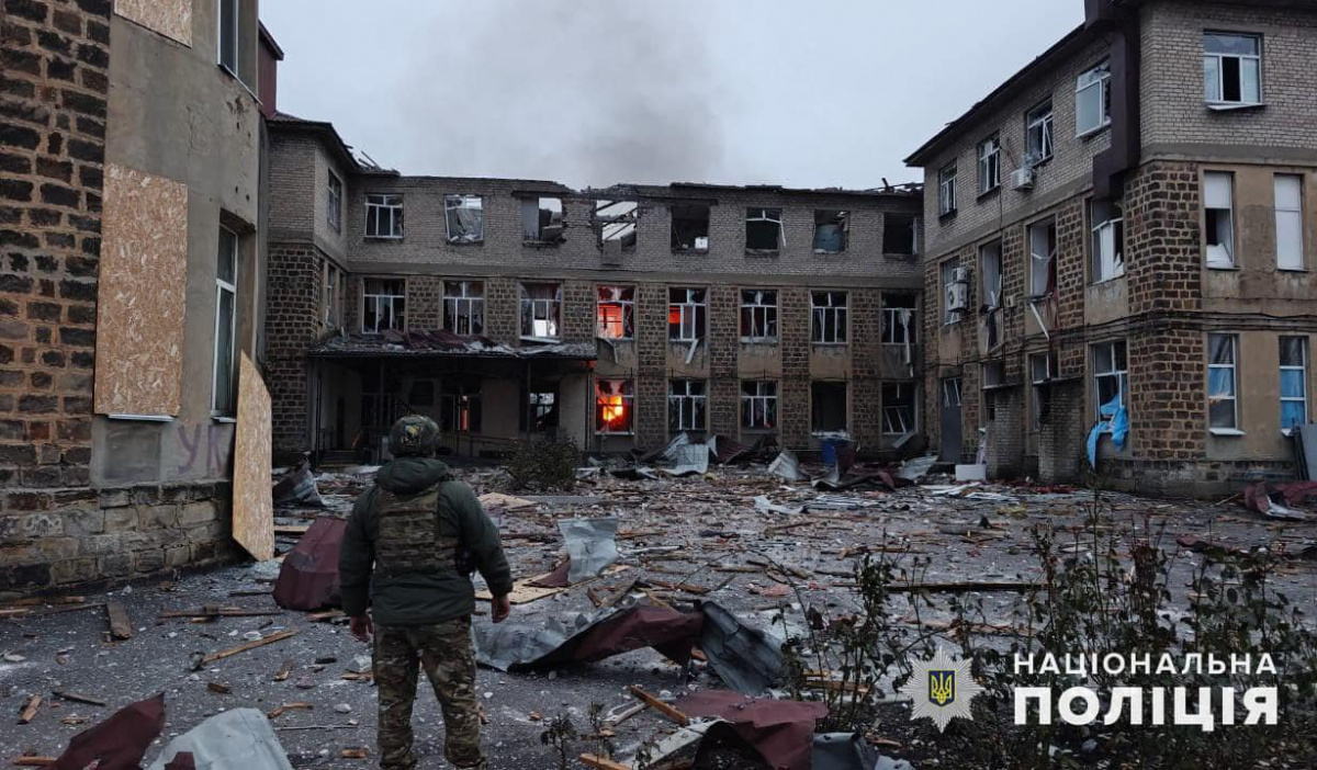 Мирноград после российского обстрела. Фото: Нацполиция Украины