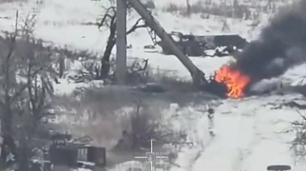 Уничтоженная российская техника в Часовом Яре. Фото: кадр из видео