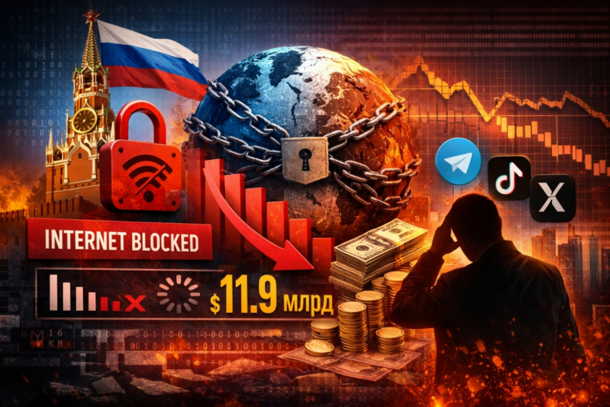 Цифровая изоляция: интернет-блокировки оборачиваются для России многомиллиардными потерями. Создано ИИ.