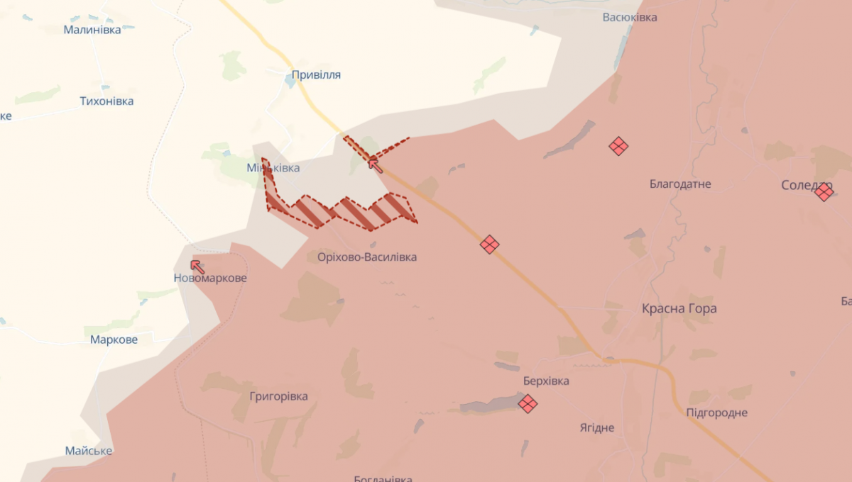 Орехово-Василевка. Фото: карта DeepState