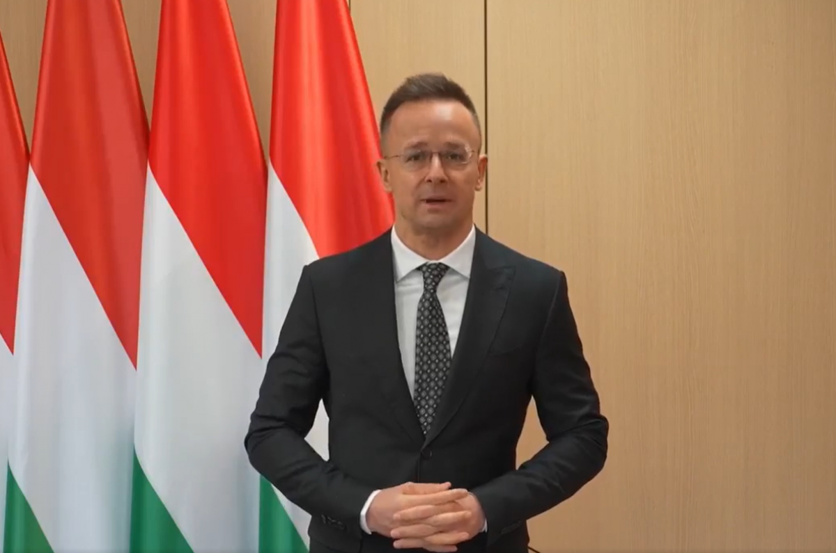 Міністр закордонних справ Угорщини Петер Сійярто. Скріншот