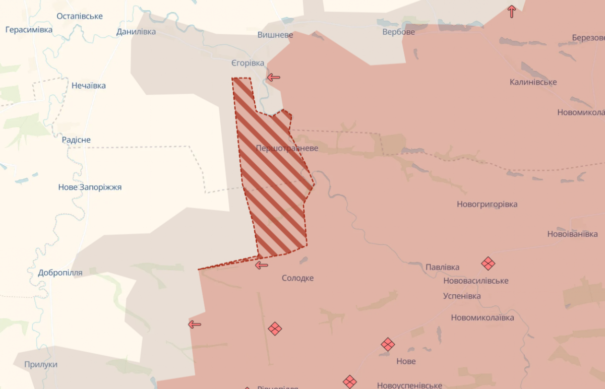 Окупована Злагода. Фото: карта DeepState