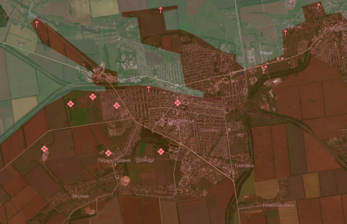Ситуация в Покровске. Фото: карта DeepState
