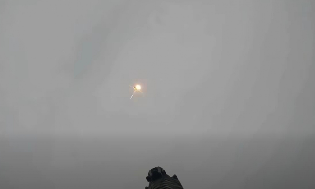 Момент збиття FPV-дрона над цивільними у Костянтинівці.