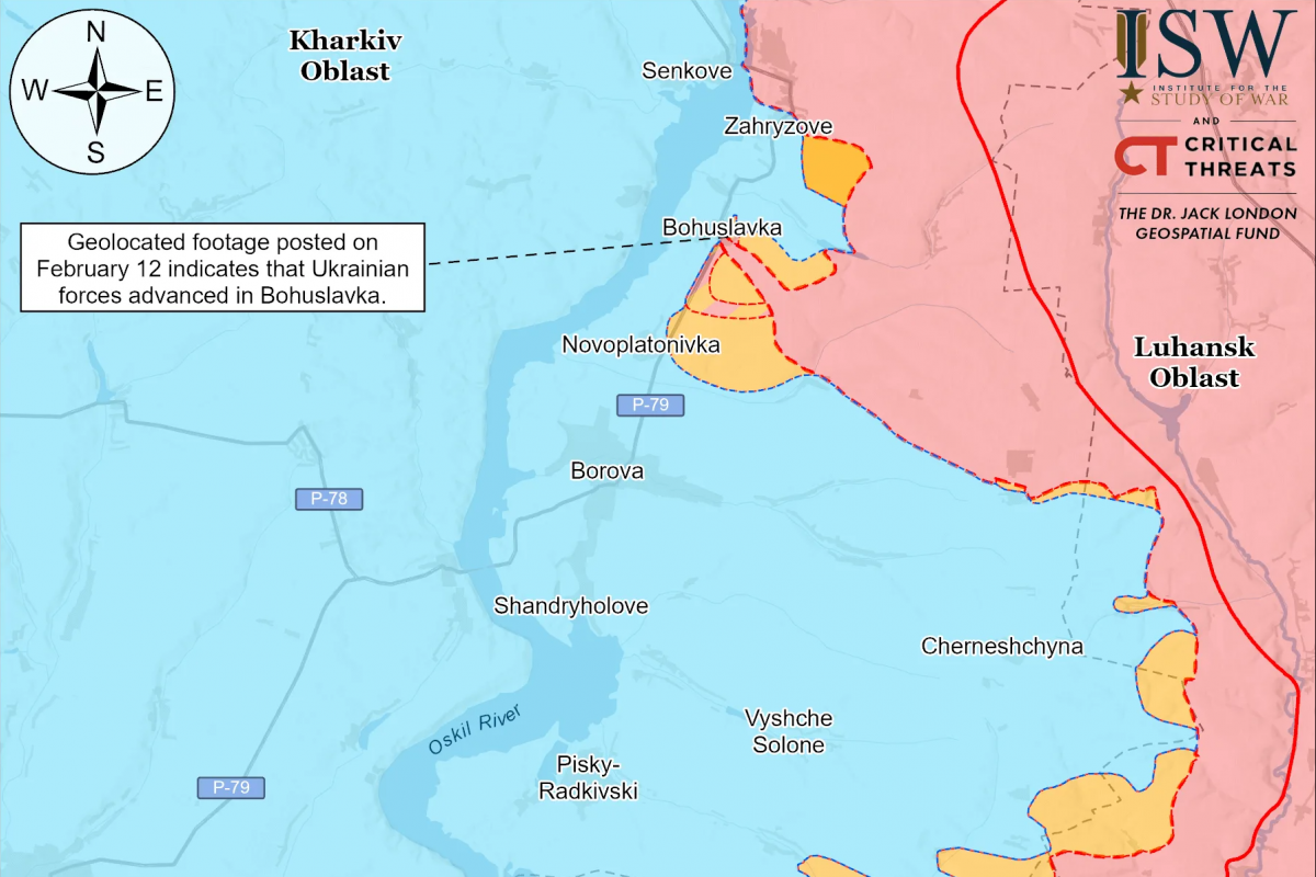 Ситуація у районі Богуславки. Фото: карта ISW 