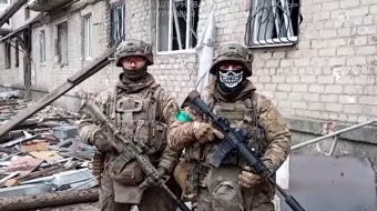 Украинские бойцы в Константиновке. Фото: кадр из видео