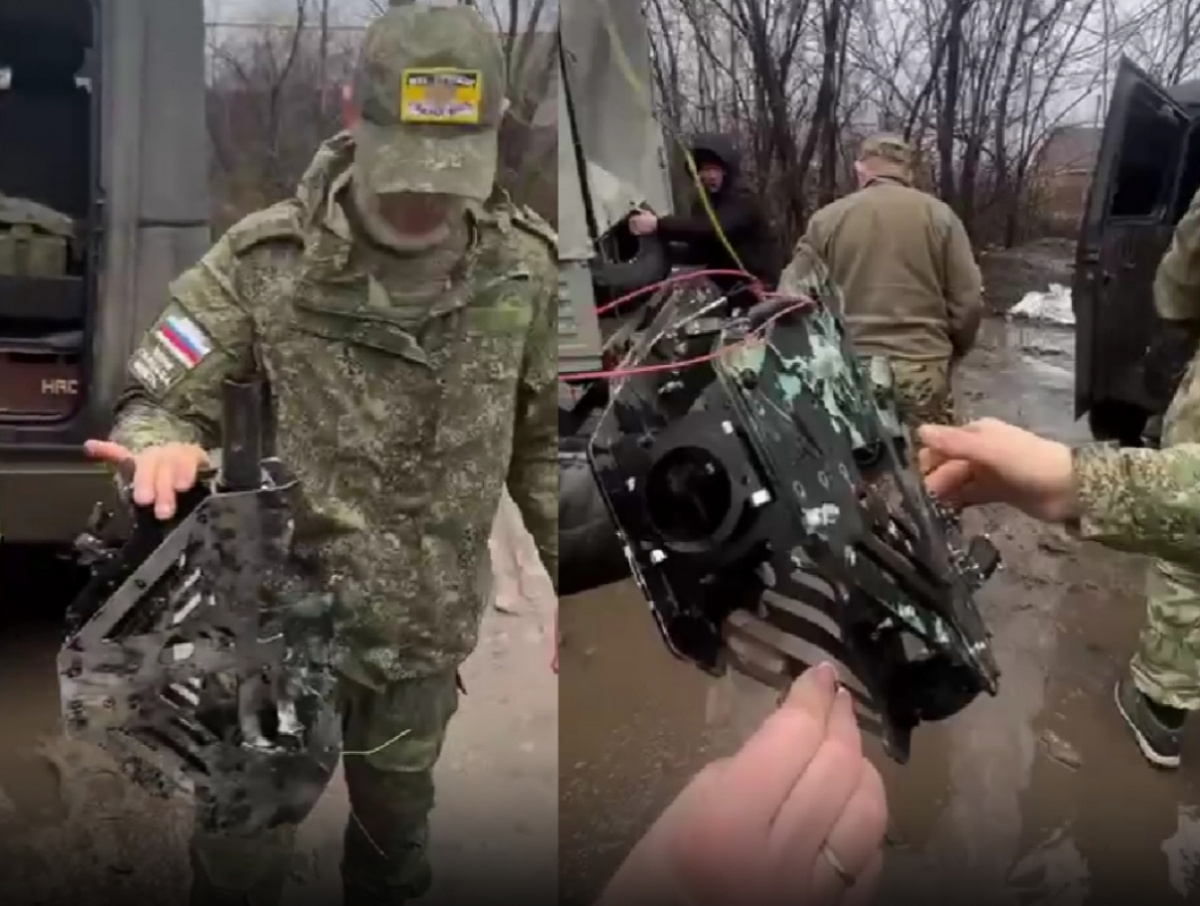 Фрагмент тяжелого дрона ВСУ после самоликвидации.