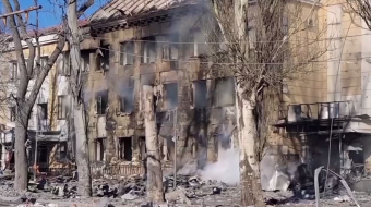 Донецьк після детонації російських боєприпасів. Кадр із відео