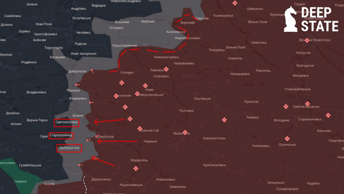 Ситуация на Александровском и Гуляйпольском направлениях. Фото: карта DeepState