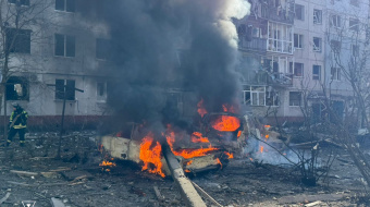 Последствия атаки на Славянск. Фото: ГСЧС