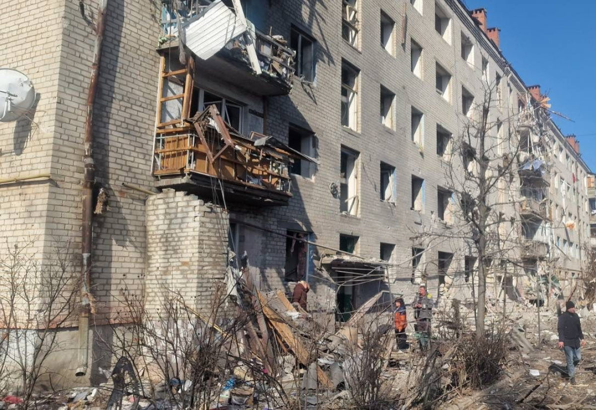 Пошкоджений газопровід після удару центром Слов'янська. Фото: «Донецькоблгаз»  