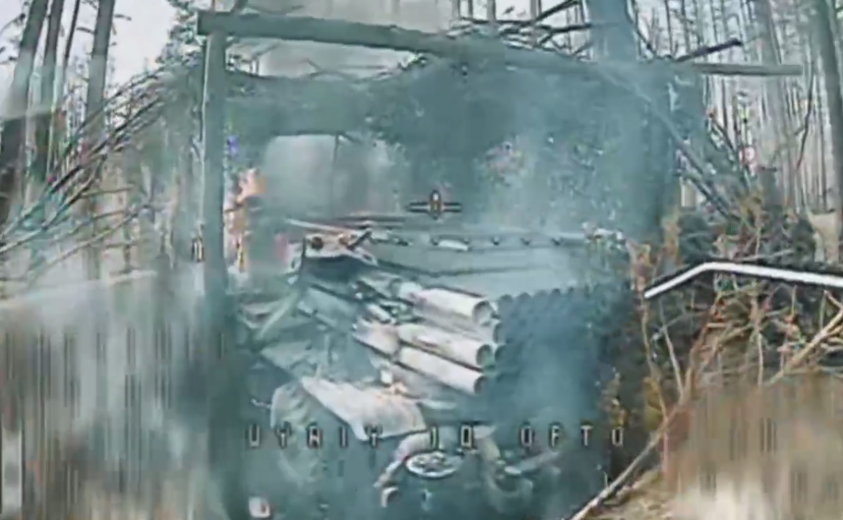 Уничтоженный «Град» на Лиманском направлении. Фото: кадр из видео