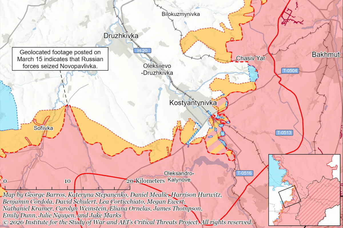 Ситуация под Константиновкой. Фото: карта ISW