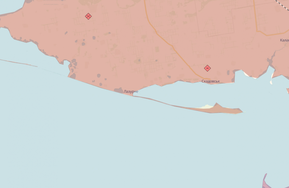 Окуповане Лазурне. Фото: карта DeepState
