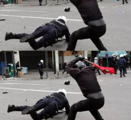 В соцсетях распространяют поддельные фото, как митингующие избивают «Беркут»