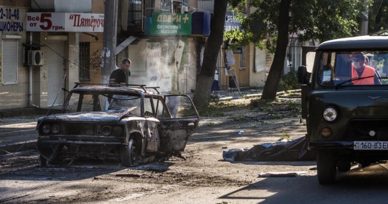 Что происходило вчера в Калининском районе Донецка ФОТОРЕПОРТАЖ